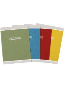 Cahier 17x22cm, 48p, grands carreaux, piqûre 90g, recyclé