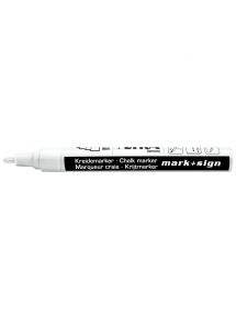 Marqueur craie Chalk marker, pointe ogive fine, blanc
