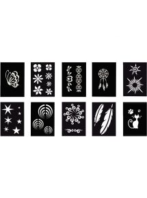 Lot de 10 pochoirs adhésifs repositionnables, assortiment 1