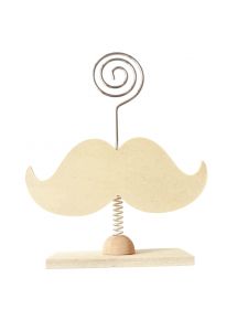 Lot de 6 porte-photos en bois forme moustache