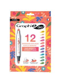 Pochette de 12 marqueurs Graph It floral
