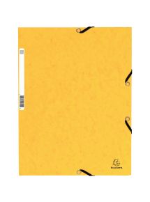 Chemise 3 rabats à élastique en carte lustrée Top File, format A4, jaune