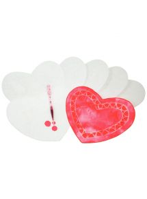 Sachet de 50 coeurs en papier diffuseur blanc format 22 x 15 cm