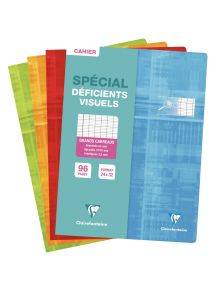 Cahier piqûre 96 pages CLAIREFONTAINE, 24x32 cm, seyès 2,5 mm agrandi, papier 90g