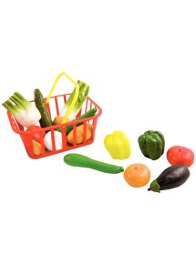 Panier de 15 légumes en plastique assortis, taille réelle