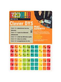 Kit d'étiquettes pour clavier AZERTY Mac pour personnes à troubles DYS