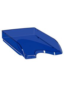 Corbeille à courrier, bleu électrique translucide