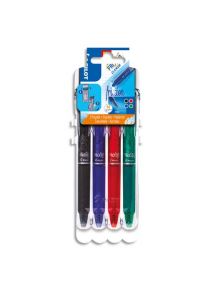 Stylo Frixion Clicker écriture 0,7mm, étui chevalet de 4 couleurs assorties