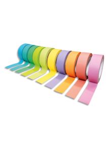 Lot de 6 rubans adhésifs Rainbow, format 15mmx10m, couleurs assorties