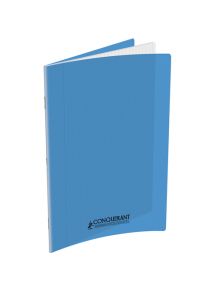 Cahier polypro 24x32cm, 140p, grands carreaux, bleu