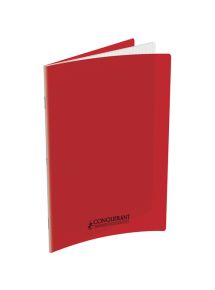 Cahier polypro 24x32cm, 140p, grands carreaux, rouge