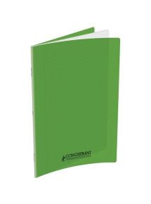 Cahier polypro 24x32cm, 140p, grands carreaux, vert