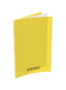 Cahier polypro 24x32cm, 140p, grands carreaux, jaune