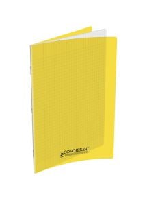 Cahier polypro 24x32cm, 140p, grands carreaux, jaune