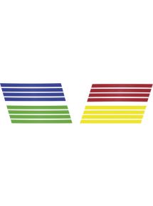 Bande de marquage au sol en PVC, 1m x 5cm, couleurs assorties, lot de 16