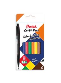 Stylo feutre Sign Pen S 520, pochette de 7 couleurs