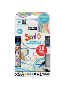 Set de 5 marqueurs gouache + 1 marqueur aquabrush