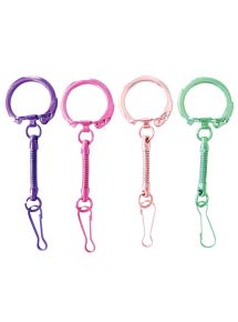 Lot de 10 porte-clés avec mousqueton, couleur métal