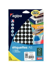 Etui de 960 pastilles adhésives diamètre 15 mm noir