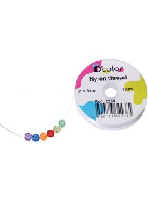 Fil nylon blanc, diamètre 0.25mm, bobine de 100m