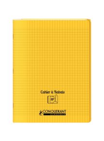 Cahier polypro avec rabat 24x32cm, 96p, grands carreaux, jaune