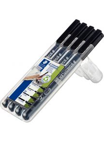 Marqueur de rétroprojection, pointes assorties, encre permanente, pochette de 4