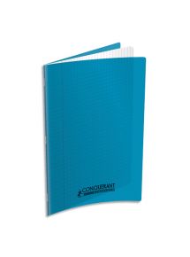 Cahier polypro 24x32cm, 96p, grands carreaux, turquoise