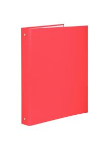 Classeur 4 anneaux en carton plastifié, format A4, dos 4 cm, rouge