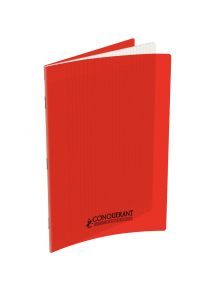 Cahier polypro 21x29,7cm, 48p, grands carreaux, rouge