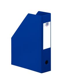 Porte-revues en PVC soudé 19/10e, dos de 10cm, bleu, livré à plat
