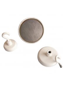 Blister 2 crochets de suspension magnétique diamètre 25mm blanc