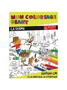 Poster géant à colorier format 80x120cm, la ferme