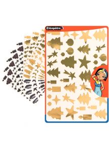 Pochette de 440 gommettes adhésives métallisées modèle fête, coloris or et argent