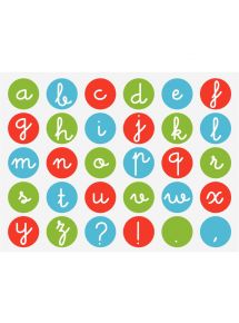 Rouleau de 900 gommettes alphabet en minuscule