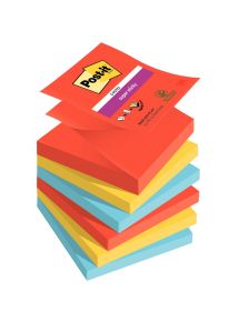 Lot de 6 blocs Z notes sticky post it 90 feuilles 76 x 76 mm collection playful