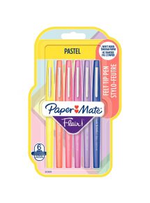 Stylo feutre Flair Pastel, pochette de 6 couleurs pastels assorties