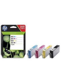 Cartouche HP jet d'encre 364, multipack noir et couleurs