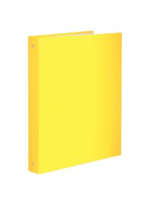 Classeur 4 anneaux en carton plastifié, format A4, dos 4 cm, jaune