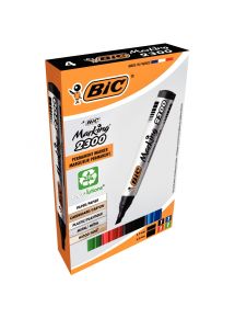 Marqueur permanent Marking 2300, pointe biseautée, étui de 4 couleurs assorties