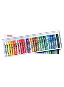 Pastel à l'huile Pentel ø8mm, boîte de 25 couleurs assorties