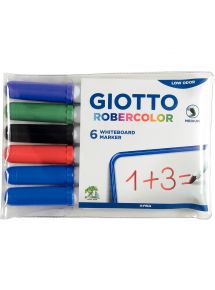 Étui de 6 feutres tableaux blancs Robercolor pointe moyenne ogive assortis