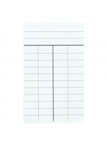 Paquet de 1000 fiches de prêt, 4 colonnes dimensions : 12,5 x 7,5 cm