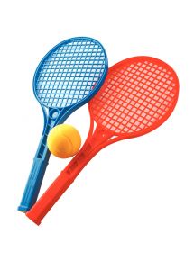 Lot de 12 raquettes de tennis et de 12 balles en mousse 