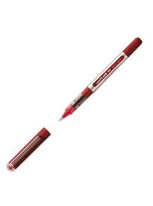 Stylo roller pointe métal Uni Ball Eye, écriture 0,2mm, rouge