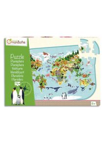 Puzzle 76 pièces, thème planisphère