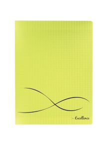 Cahier piqûre 96 pages , 24x32 cm, seyès, couverture polypropylène jaune