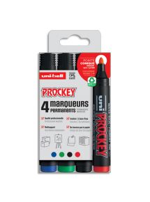 Marqueur permanent Prockey pointe ogive étui de 4 couleurs assorties