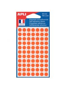 Sachet de 462 pastilles adhésives diamètre 8 mm orange