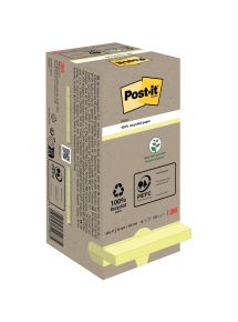 Tour distributrice de 16 blocs de 100 feuilles post-it recyclées 76 x 76 mm coloris jaune