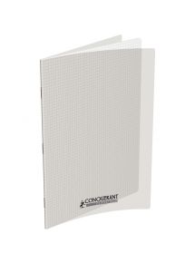 Cahier polypro 24x32cm, 48p, petits carreaux, incolore